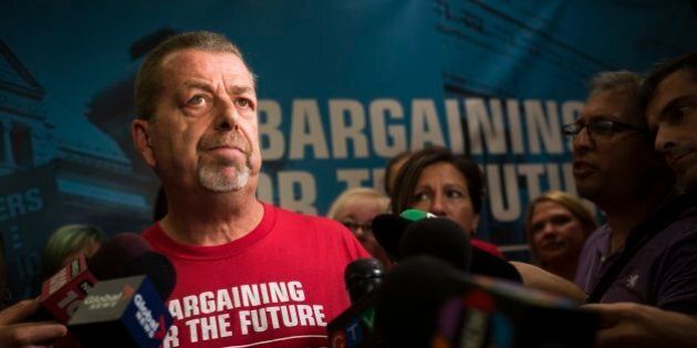 TORONTO, ON - AUGUST 18: Sam Hammond, president of the Ontario elementary teachers union, speaks at the he annual general meeting in the Westin Harbour Castle. (Melissa Renwick/Toronto Star via Getty Images)
