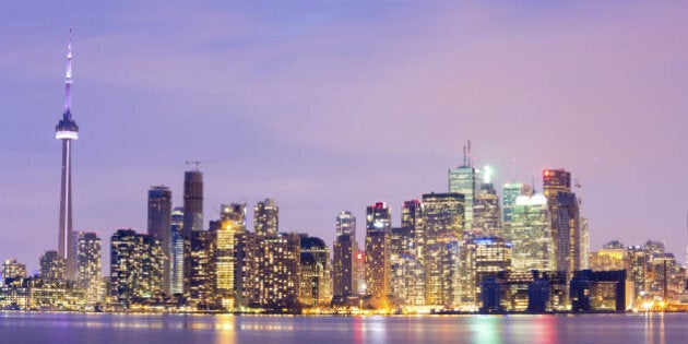 Toronto Skyline at dusk, Ontario, Canada