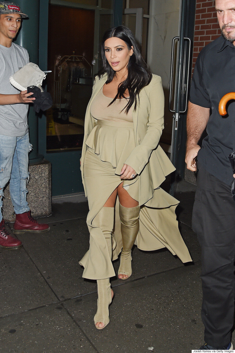 kim kardashian wearing yeezy boots