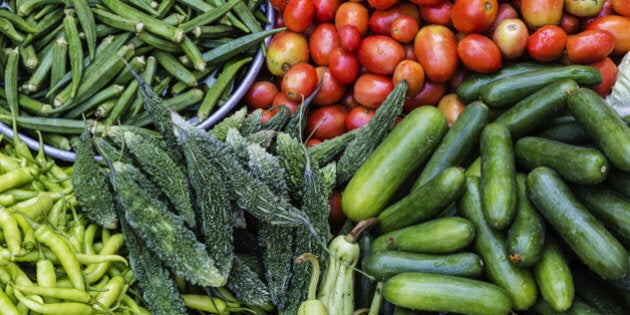 Fresh vegetables on display