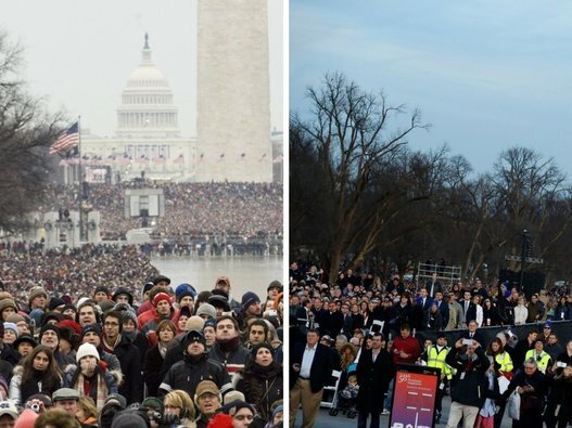 Donald Trump Inauguration Photos Show Crowds Were Smaller Than Obama's ...