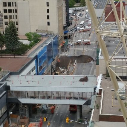 Massive Sinkhole Opens Up On Rideau Street In Ottawa