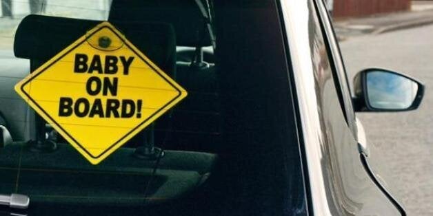 Joke Car Sign Baby on Board Style Suction Cup Car Sign Little Fokker Car Sign 