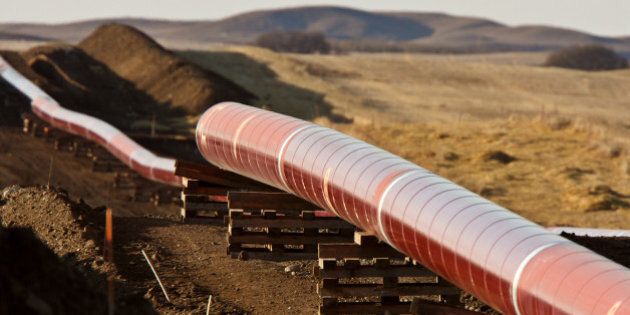 Pipes laid out for Natural Gas Pipeline