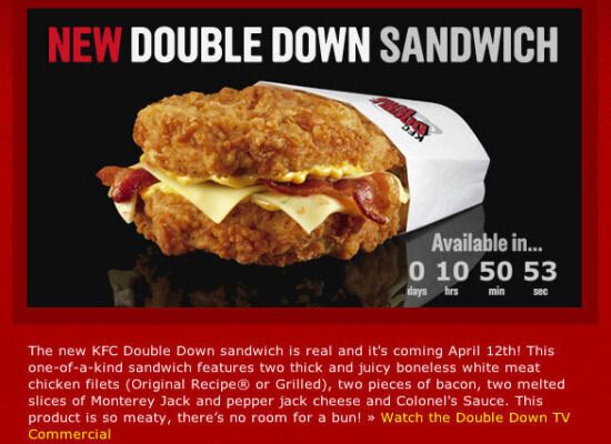 Double Down Countdown At KFC.com