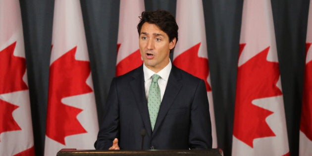 Canada's Prime Minister Justin Trudeau speaks during a press conference in Ottawa, Ontario, September 21, 2016. / AFP / Lars Hagberg (Photo credit should read LARS HAGBERG/AFP/Getty Images)