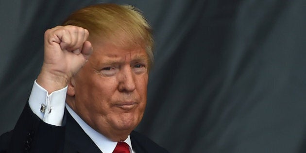 Republican presidential candidate Donald Trump holds a campaign rally at the Henderson Pavilion, October 5, 2016 in Henderson, Nevada. / AFP / Robyn Beck (Photo credit should read ROBYN BECK/AFP/Getty Images)