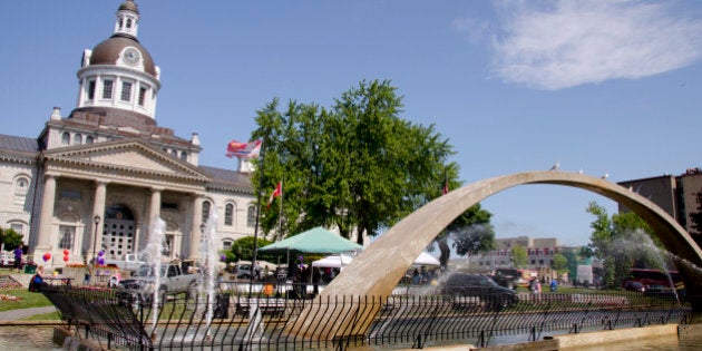 Kingston City Hall is the seat of local government in Kingston, Ontario, Canada. Occupying a full city block facing Lake Ontario in Kingston's downtown, the city hall is a prominent edifice constructed in the Neoclassical style with a landmark tholobate and dome. The city hall was completed in 1844.