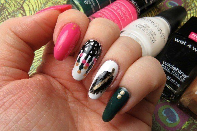 How to Create a Round Dreamcatcher Nail Design - wide 1