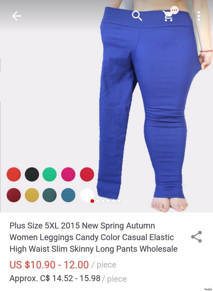 Advertising plus-size leggings with a small model in one leg instead of  getting a plus-sized model. : r/CrappyDesign