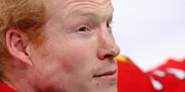 SUNRISE, FL - FEBRUARY 29: Wade Belak #33 of the Florida Panthers warms up on ice prior to the start of the game against the Minnesota Wild at the Bank Atlantic Center on February 29, 2008 in Sunrise, Florida. (Photo by Eliot J. Schechter/NHLI via Getty Images)