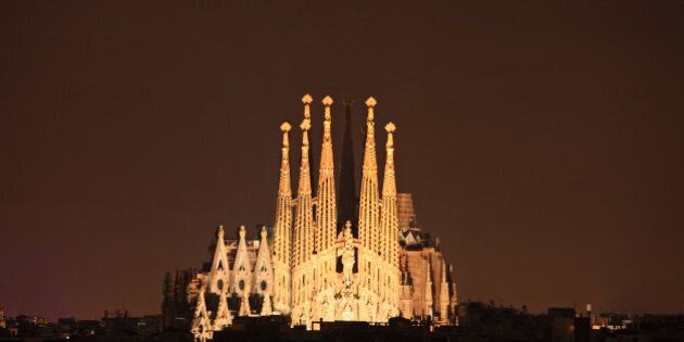 Sagrada familia cathedral in Barcelona, Spain
