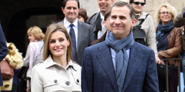 TOLEDO, SPAIN - MAY 22: Princess Letizia of Spain and Prince Felipe of Spain celebrate their 10th Wedding Anniversary visiting 'El Greco' exhibition at the 'Santa Cruz' museum on May 22, 2014 in Toledo, Spain. (Photo by Pablo Cuadra/WireImage)