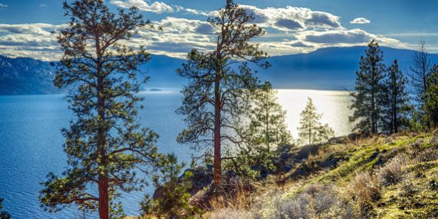 View of Okanagan Lake Peachland British Columbia Canada near Kelowna