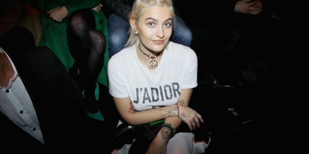 PARIS, FRANCE - JANUARY 21: Paris Jackson attends the Dior Homme Menswear Fall/Winter 2017-2018 show as part of Paris Fashion Week on January 21, 2017 in Paris, France. (Photo by Victor Boyko/Getty Images)