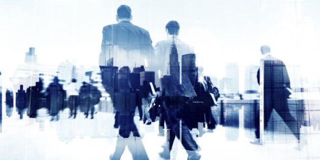 Abstract Image of Business People Walking on the Street