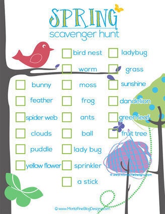 Outdoor Springtime Scavenger Hunt