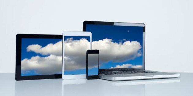 Multiple digital devices-cloud computing.