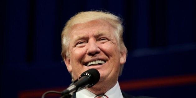 Aston, PA, USA - September 22, 2016: Republican presidential nominee Donald Trump delivers a speech at a rally in Aston, Pennsylvania.