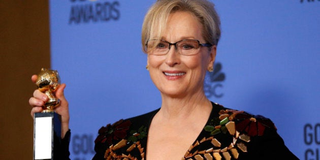 Meryl Streep holds the Cecil B. DeMille Award during the 74th Annual Golden Globe Awards in Beverly Hills, California, U.S., January 8, 2017. REUTERS/Mario Anzuoni