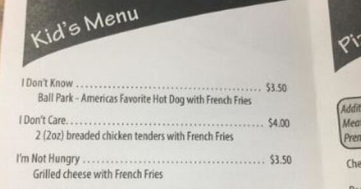 Funny Kids Menu Deli Truly Understands What It's Like To Eat Out With