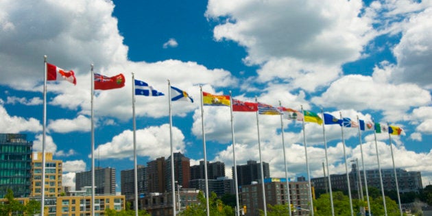 Canadian, Provincial and Territorial Flags, Ottawa, Ontario, Canada.