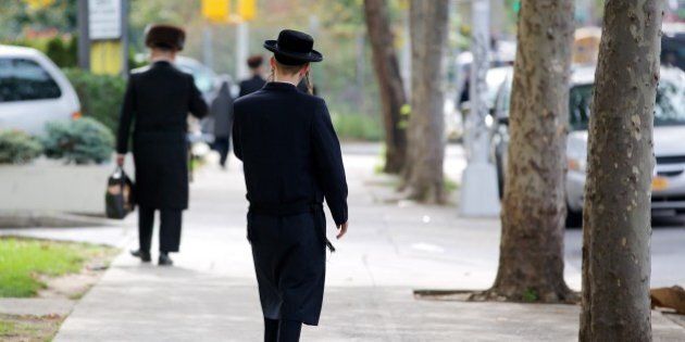 Picture of a young Hasid Jewish boy in Williamsburg, New York city.
