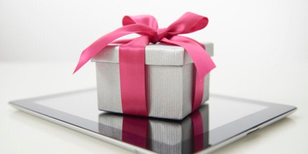 Tablet computer with luxury gift.