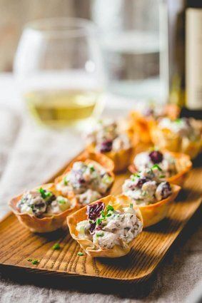 Chicken Salad Bites with Cranberries and Walnuts