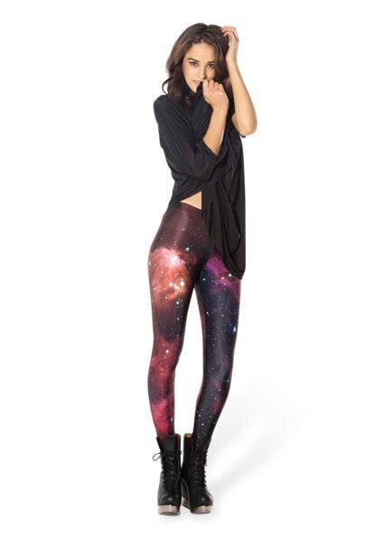 BlackMilk - BlackMilk Purple Galaxy Leggings on Designer Wardrobe