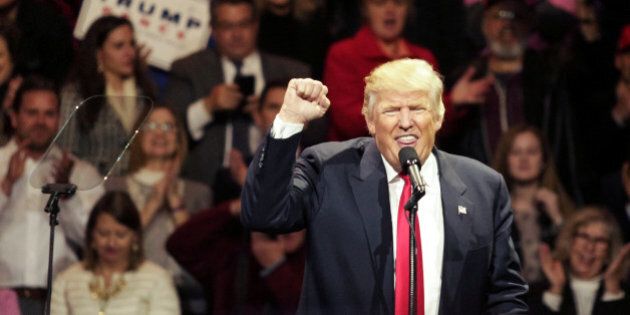 U.S. President-elect Donald Trump speaks at a rally in Cincinnati, Ohio, December 1, 2016 as part of