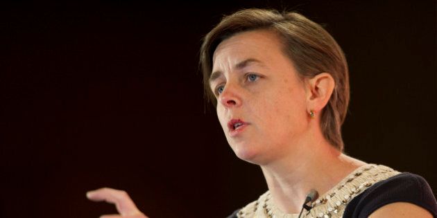 K. Kellie Leitch, Canada's minister of Labour and minister of Status of Women, speaks during an interview at the Bloomberg Canada Economic Summit in Toronto, Ontario, Canada, on Thursday, May 21, 2015. The Bank of Canada may cut interest rates to zero in the next six to 18 months as a rising Canadian dollar threatens the recovery, according to a Fidelity Investments portfolio manager. Photographer: Kevin Van Paassen/Bloomberg via Getty Images