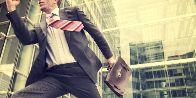 Businessman Makes Heroic Dash from Office
