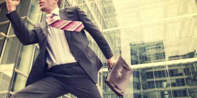 Businessman Makes Heroic Dash from Office