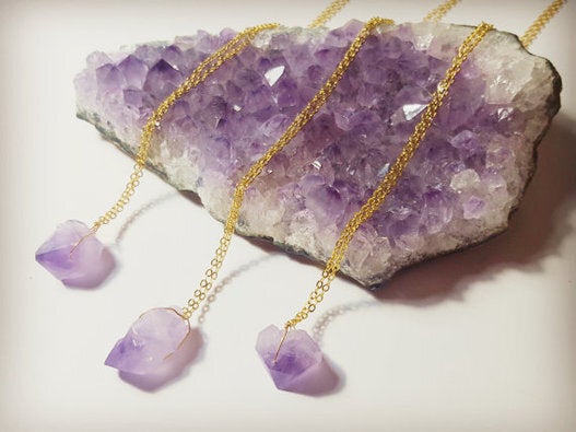 Raw Amethyst Necklace