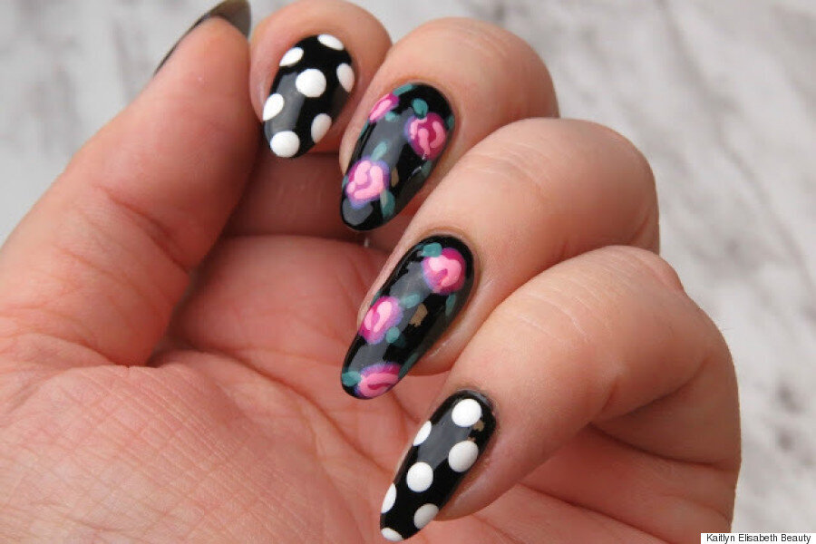 DIY: Classy Polka Dots Nail Art: Using Only A Toothpick! - YouTube