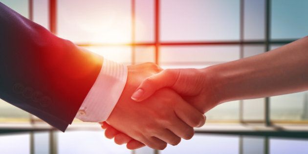 handshake of businessmen. the concept of successful negotiations.