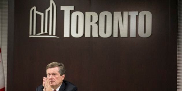 TORONTO, ON - OCTOBER 27: Toronto Mayor John Tory attended meetings in the committee room as well as giving a press conference in his office. Tory has been in office two years. (Bernard Weil/Toronto Star via Getty Images)