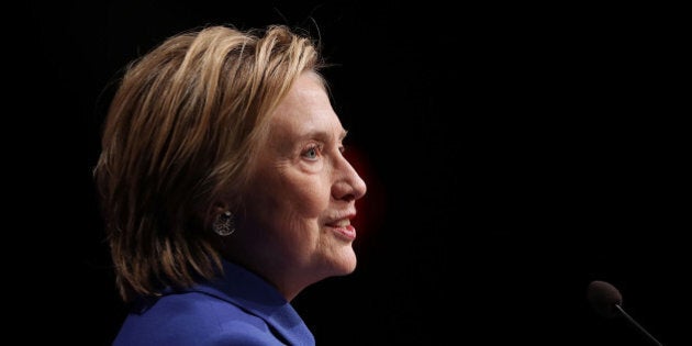 WASHINGTON, DC - NOVEMBER 16: Former Secretary of State and former Democratic Presidential nominee Hillary Clinton delivers remarks while being honored during the Children's Defense Fund's Beat the Odds Celebration at the Newseum November 16, 2016 in Washington, DC. This was the first time Clinton had spoken in public since conceeding the presidential race to Republican Donald Trump. (Photo by Chip Somodevilla/Getty Images)