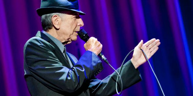 Leonard Cohen performing at Wembley Arena in north London.