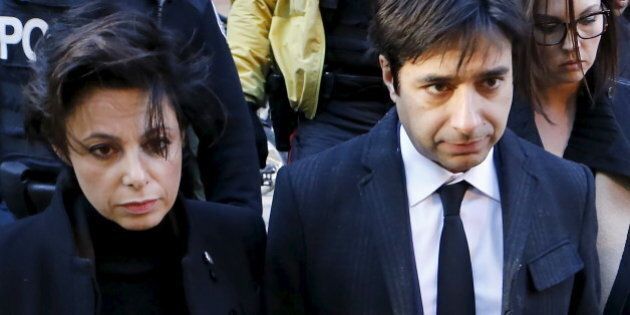 Jian Ghomeshi, a former celebrity radio host who has been charged with multiple counts of sexual assault, leaves the courthouse after the first day of his trial alongside his lawyer Marie Henein (L), in Toronto, February 1, 2016. REUTERS/Mark Blinch