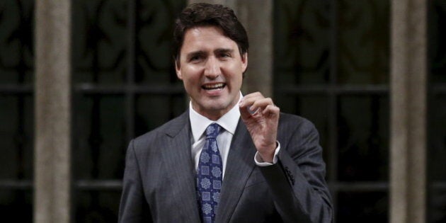 Liberal leader Justin Trudeau speaks during Question Period in the House of Commons on Parliament Hill in Ottawa May 12, 2015. REUTERS/Chris Wattie