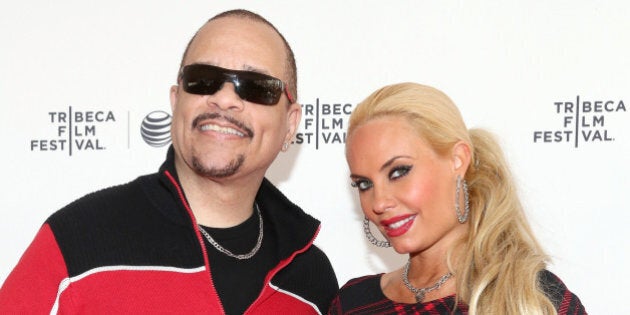 NEW YORK, NY - APRIL 19: Ice-T (L) and Coco Austin attend Tribeca Talks: After the Movie: 'Champs' during the 2014 Tribeca Film Festival at the SVA Theater on April 19, 2014 in New York City. (Photo by Robin Marchant/Getty Images for the 2014 Tribeca Film Festival)