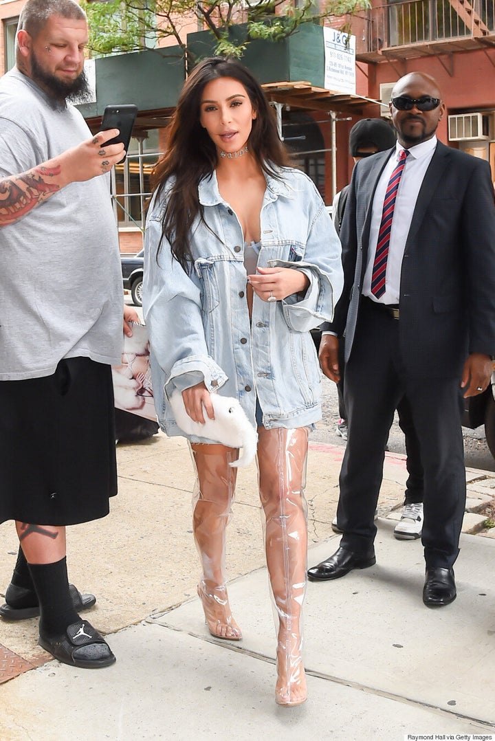 Kim k thigh high sales boots