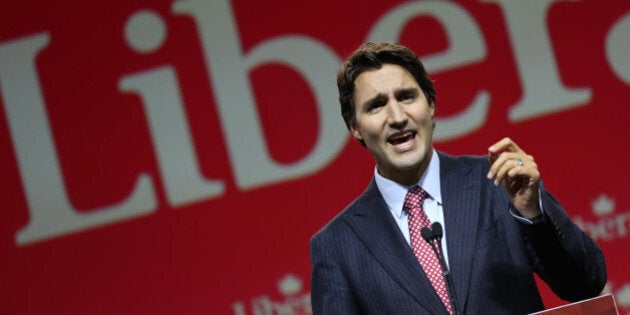 MARKHAM, ON - SEPTEMBER 12: Liberal Party Leader Justin Trudeau gives speech at the Hilton/Toronto Markham Suites. (Vince Talotta/Toronto Star via Getty Images)