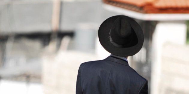 This is a photo of an Orthodox Chasidic Jewish Man In Jerusalem just outside of the Old City.
