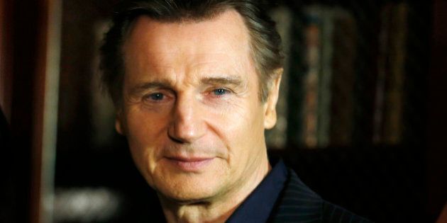 Cast member Liam Neeson poses during a media event to promote the film