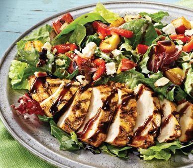 Fire Grilled Peach And Chicken Salad