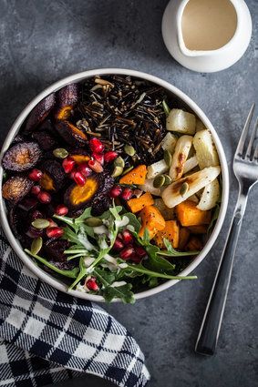 Wild Rice And Roasted Root Vegetable Bowl