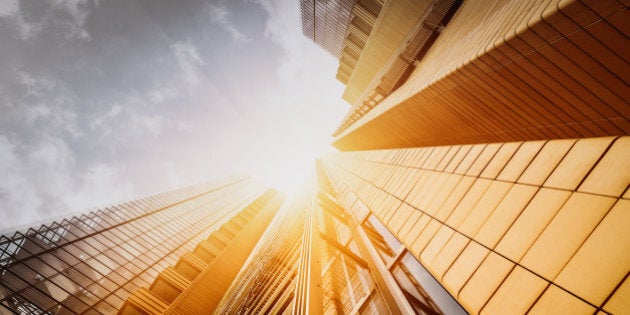 'Office skyscraper Reflection in the sunlight. Berlin, Germany'